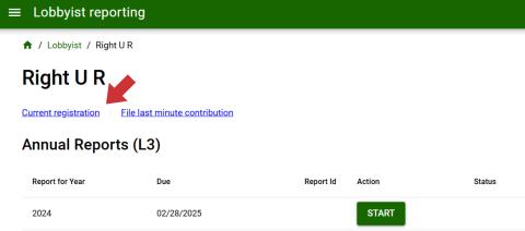 Amend current registration