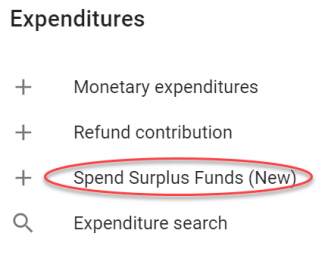 Screenshot of ORCA highlighting Spend Surplus Funds feature